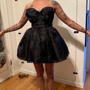 Selkie Babydoll Dress – Black Organza – Size XS (Altered but Removable)